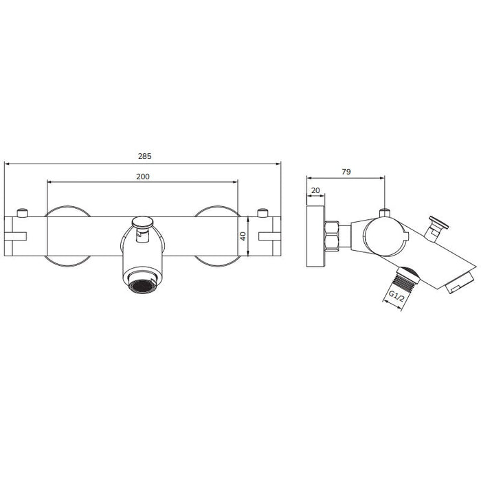 Sonas Form Thermostatic Bath Shower Mixer With Alita Slide