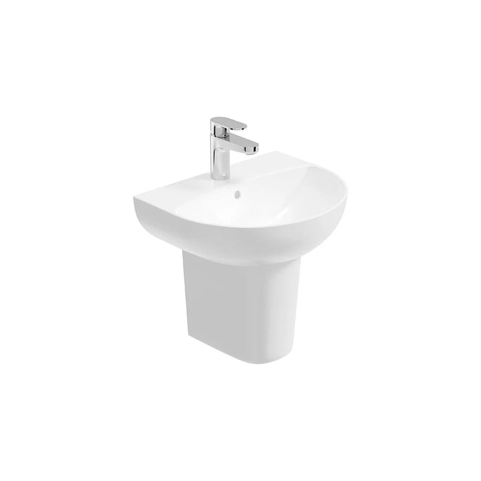 Sonas Horizon Round Basin With Semi Pedestal 1 Tap Hole -
