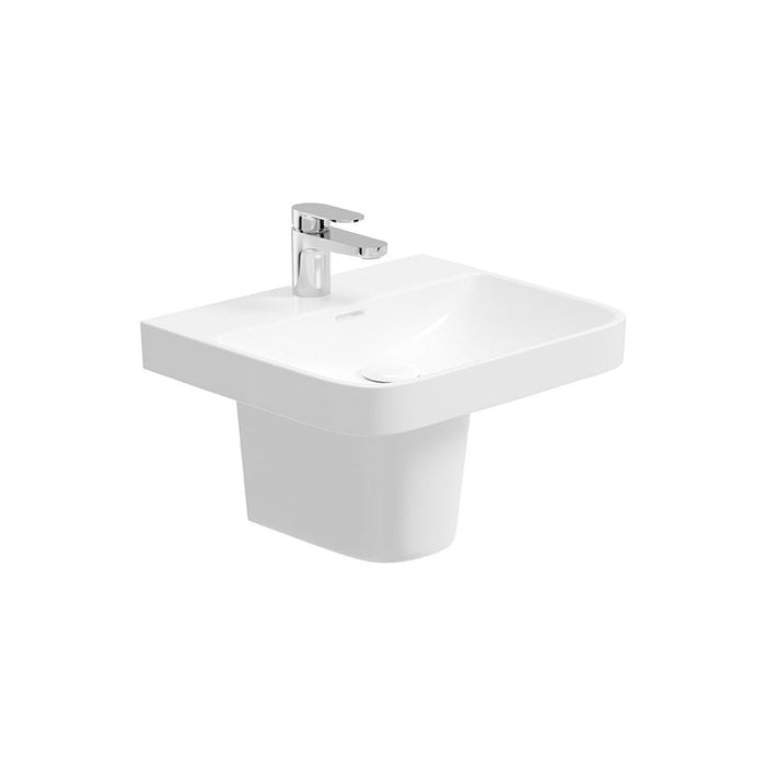Sonas Horizon Square Basin With Semi Pedestal 1 Tap Hole