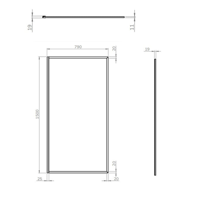 Sonas Mirage Framed Fixed Bath Screen - 8mm Glass - 1500mm