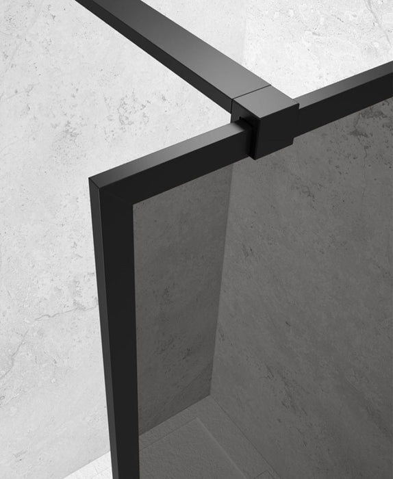 Sonas Mirage Wetroom Panel - 8mm Smoked Glass - Matt Black