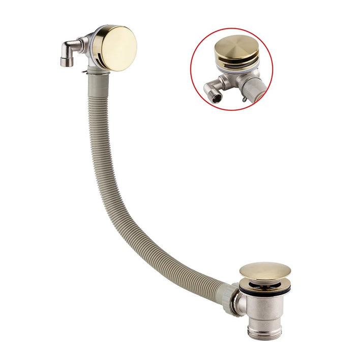 Sonas Round Bath Filler And Waste - Brushed Gold