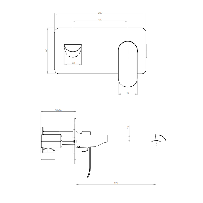 Sonas Scope Wall Mounted Basin Mixer Tap - Basin Mixer Taps