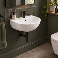 Sonas Select 450mm Round Short Projection Wall Hung Basin - 1 Tap Hole - White