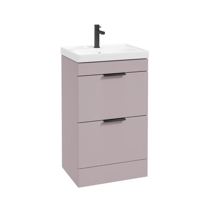 Sonas Stockholm 2 Drawer Floorstanding Vanity Unit With Slim Basin And Handle - 500mm