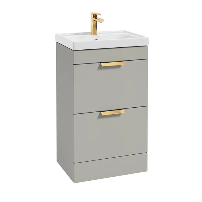 Sonas Stockholm 2 Drawer Floorstanding Vanity Unit With Slim Basin And Handle - 500mm