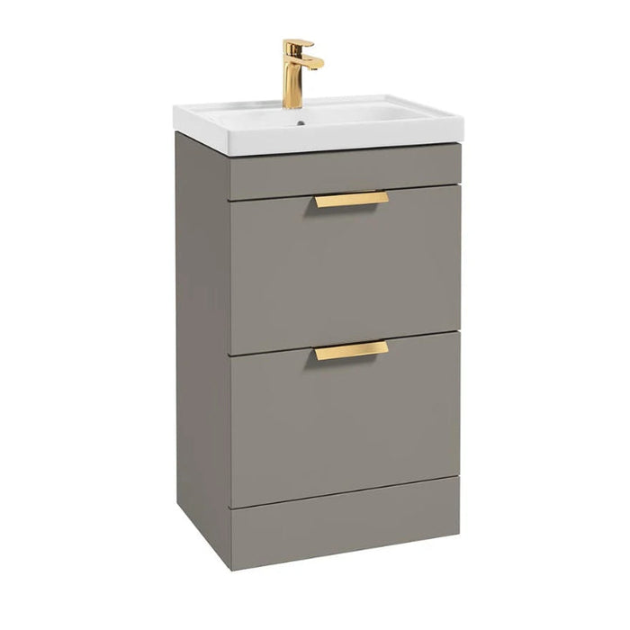 Sonas Stockholm 2 Drawer Floorstanding Vanity Unit With Slim Basin And Handle - 500mm