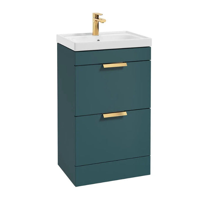 Sonas Stockholm 2 Drawer Floorstanding Vanity Unit With Slim Basin And Handle - 500mm