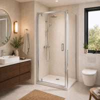 Sonas Strata 6mm Pivot Shower Door with Side Panel - Chrome