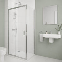 Sonas Strata 6mm Sliding Shower Door With Side Panel - Chrome