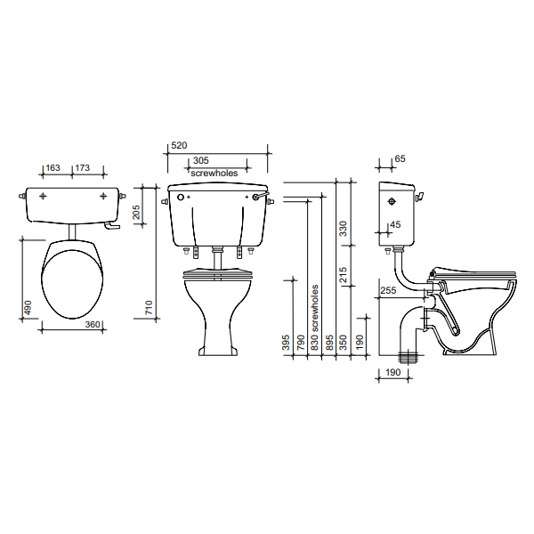 Sonas Strata Low Level Toilet With Cistern And Seat - Low