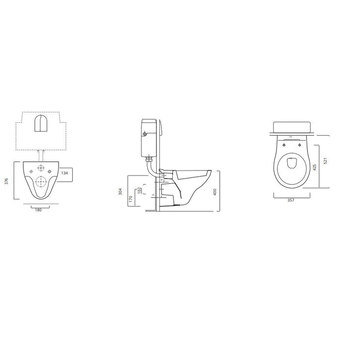 Sonas Strata Wall Hung Toilet And Seat - Toilets