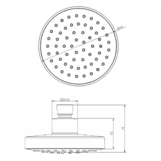 Sonas Sync Round Shower Head - 120mm - Chrome - 120mm