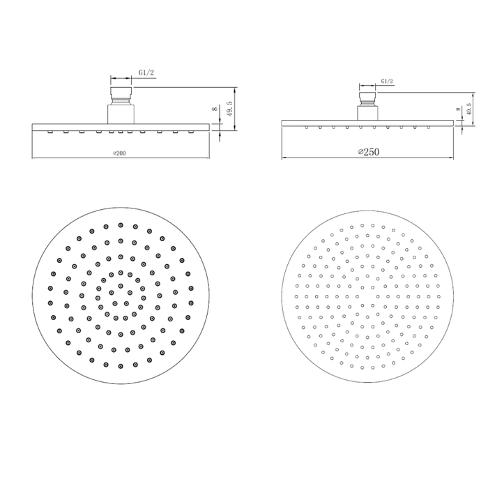 Sonas Sync Round Shower Head - Chrome - Shower Heads