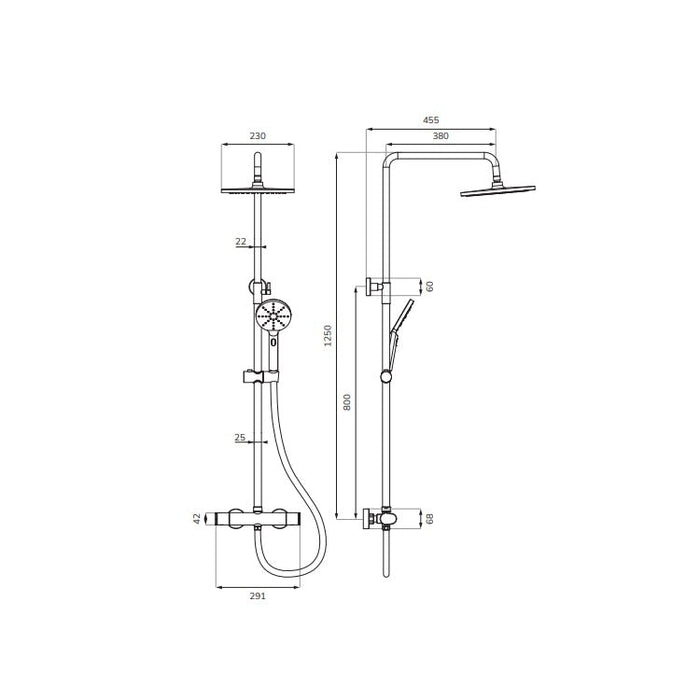 Sonas Urban Living Round 2 Outlet Thermostatic Exposed