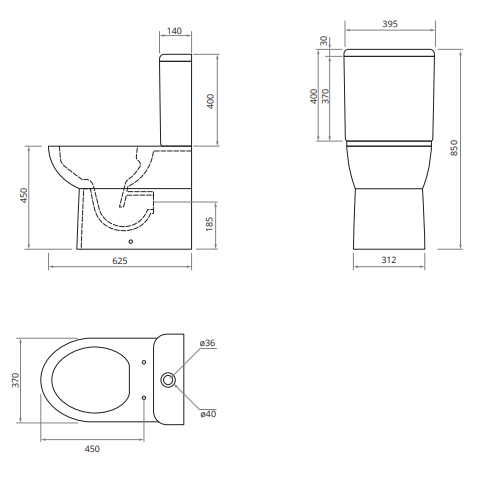 Sonas Via Rimless Fully Shrouded Comfort Height Toilet