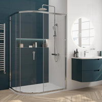 Sonas Zeba 6mm Single Door Offset Quadrant Shower Enclosure - Chrome