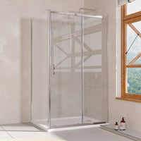 Tailored 6mm Sliding Shower Door with Side Panel - Chrome