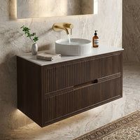 Tailored Bolzana 2 Drawer Wall Hung Vanity Unit with Sintered Stone Countertop