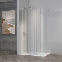 Tailored TI8 8mm Wetroom Fluted Glass Panel with Profile Kit
