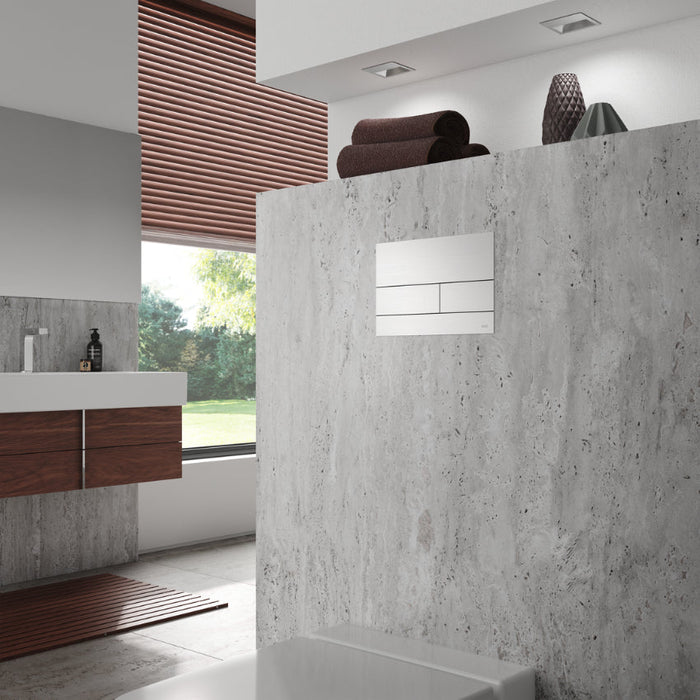 Tece Square II Metal Dual Flush Plate for Concealed Uni