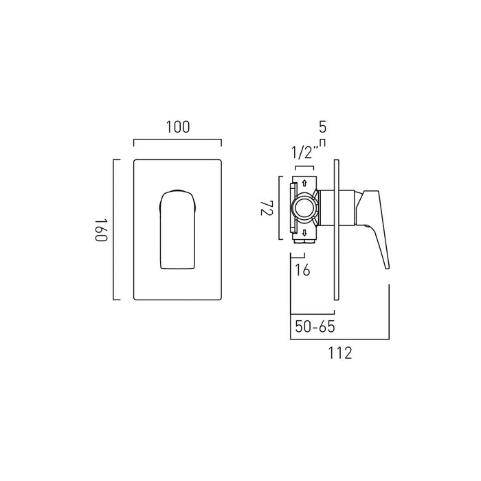 Vado Cameo 1 Outlet Concealed Manual Valve - Shower Valves