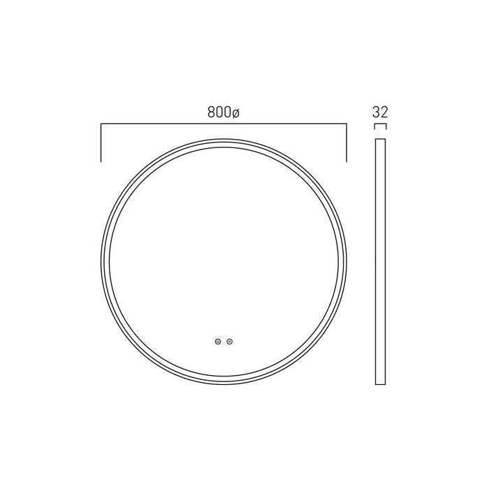 Vado Cameo Round Illuminated Mirror - Illuminated Mirrors