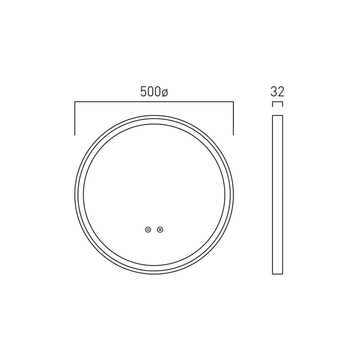 Vado Cameo Round Illuminated Mirror - Illuminated Mirrors