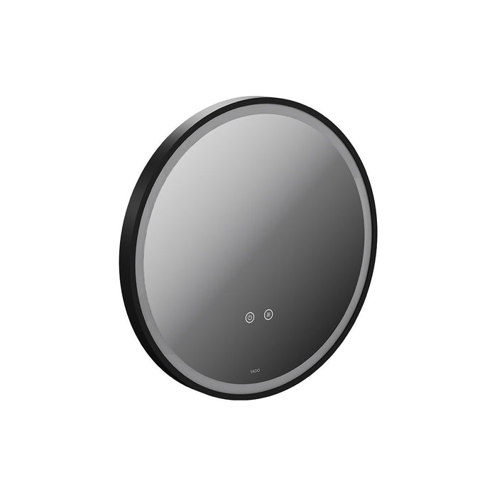 Vado Cameo Round Illuminated Mirror - Matt Black / 500mm x