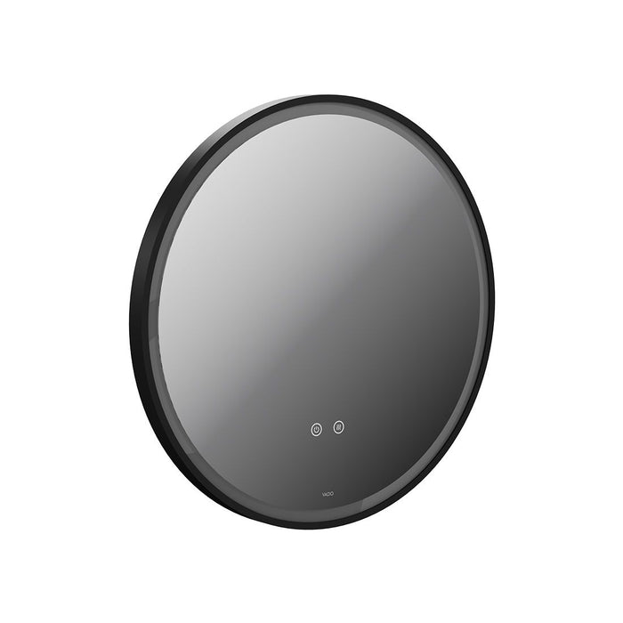 Vado Cameo Round Illuminated Mirror - Matt Black / 600mm x