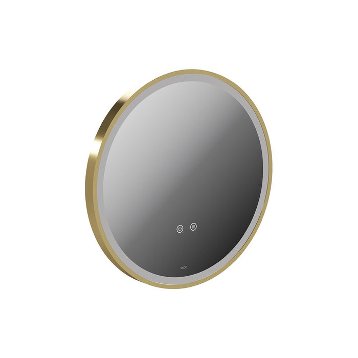 Vado Cameo Round Illuminated Mirror - Satin Brass / 500mm x