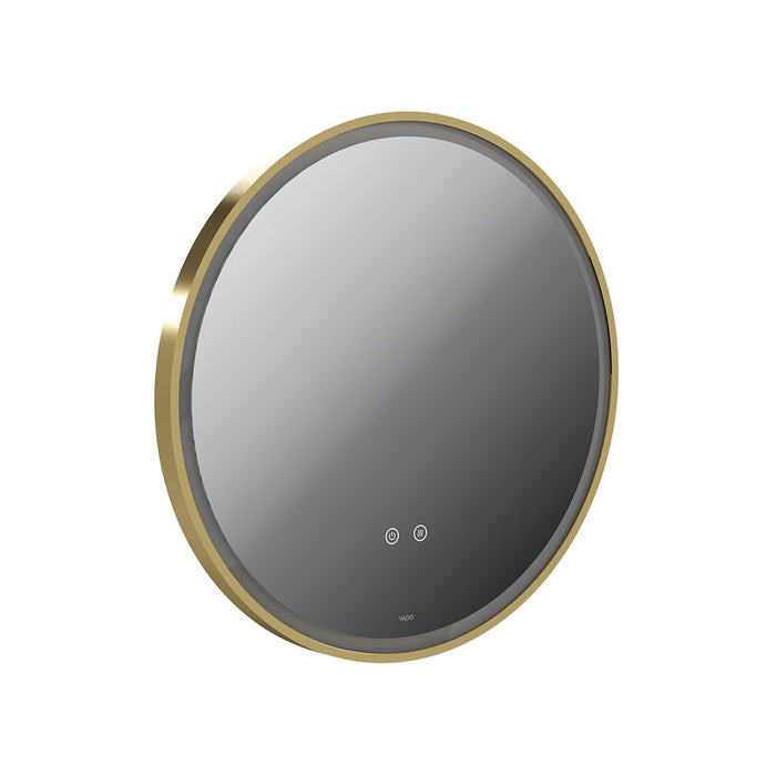 Vado Cameo Round Illuminated Mirror - Satin Brass / 600mm x
