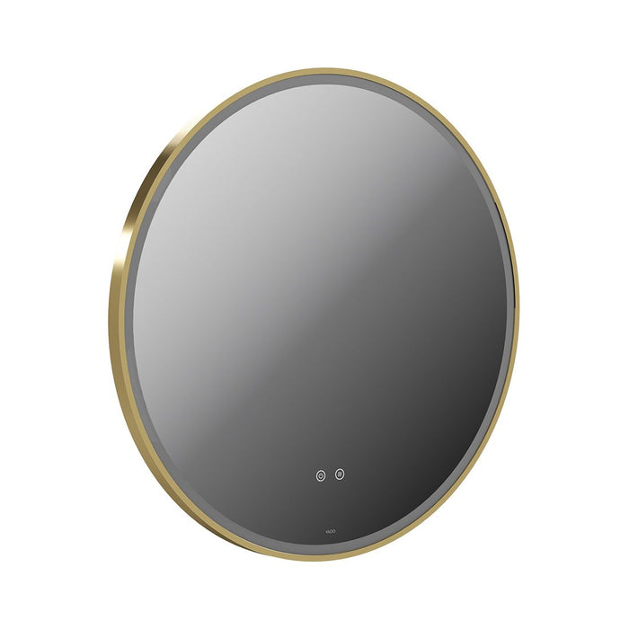 Vado Cameo Round Illuminated Mirror - Satin Brass / 800mm x