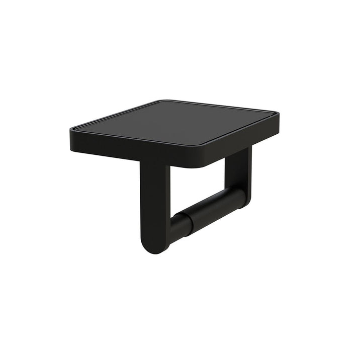 Vado Muse Toilet Roll Holder With Black Glass Insert - Matt