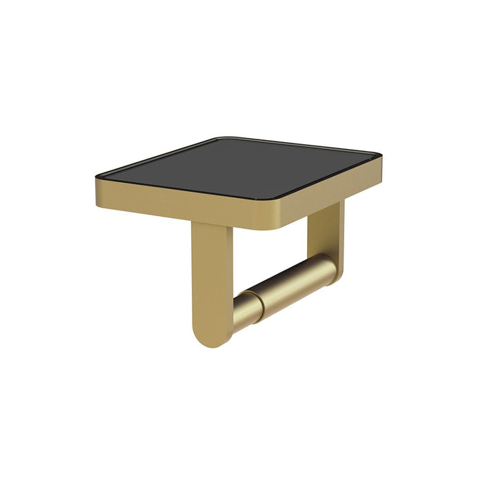 Vado Muse Toilet Roll Holder With Black Glass Insert
