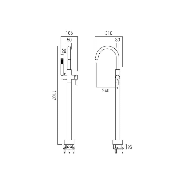 Vado Origins Floorstanding Bath Shower Mixer Tap