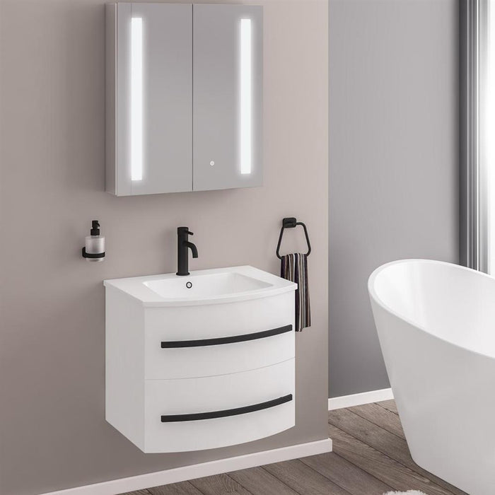 Eastbrook Centa 2 Drawer Wall Hung Vanity Unit With Basin - 600mm Wide