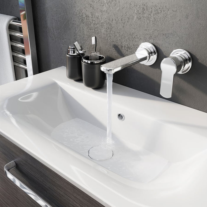 Crosswater Wisp 2 Hole Wall Mounted Single Lever Basin Mixer Tap - Chrome
