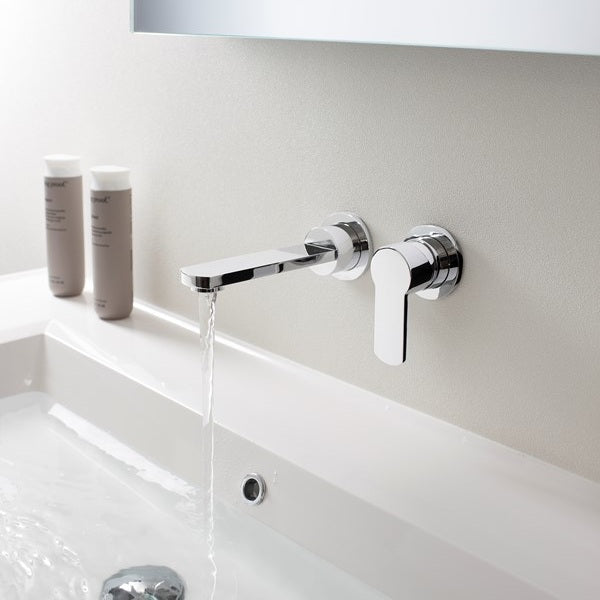 Crosswater Wisp 2 Hole Wall Mounted Single Lever Basin Mixer Tap - Chrome