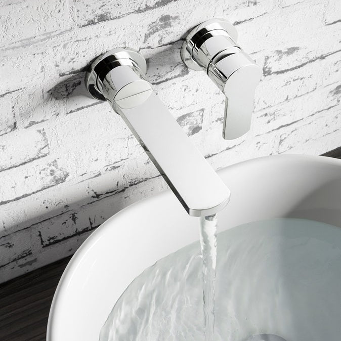 Crosswater Wisp 2 Hole Wall Mounted Single Lever Basin Mixer Tap - Chrome