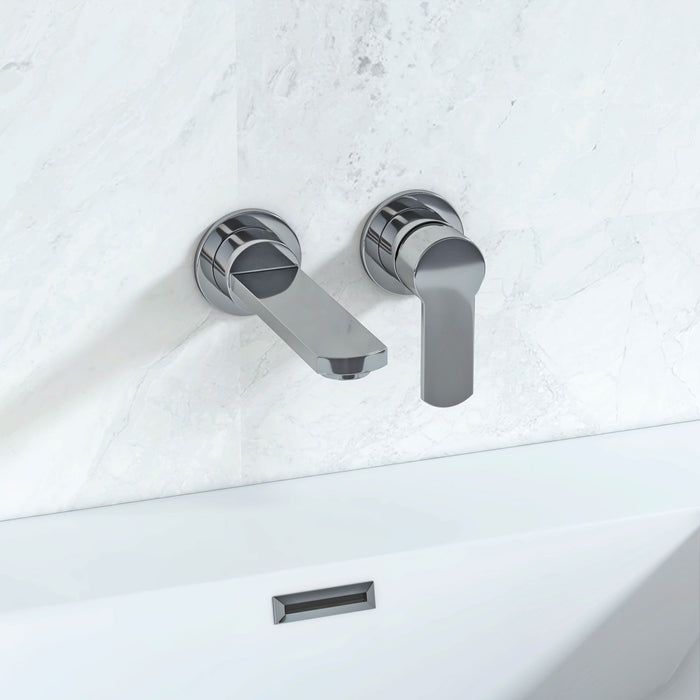 Crosswater Wisp 2 Hole Wall Mounted Single Lever Basin Mixer Tap - Chrome