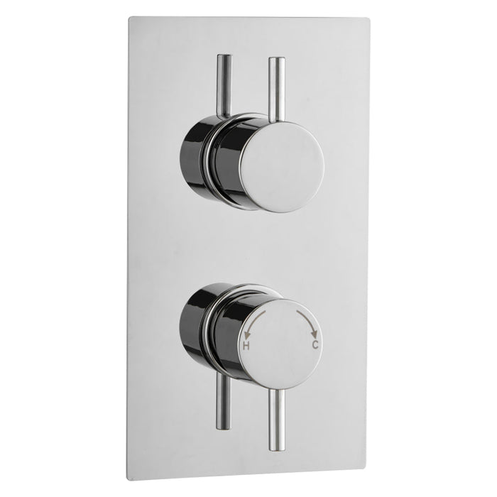 Tailored 2 Outlet 2 Handle Round Concealed Thermostatic Shower Valve