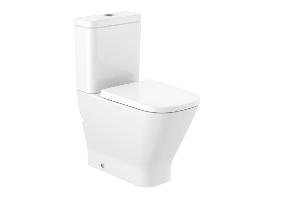 Roca The Gap Square Rimless Comfort Height Close Coupled Toilet with Soft Close Seat and Cistern