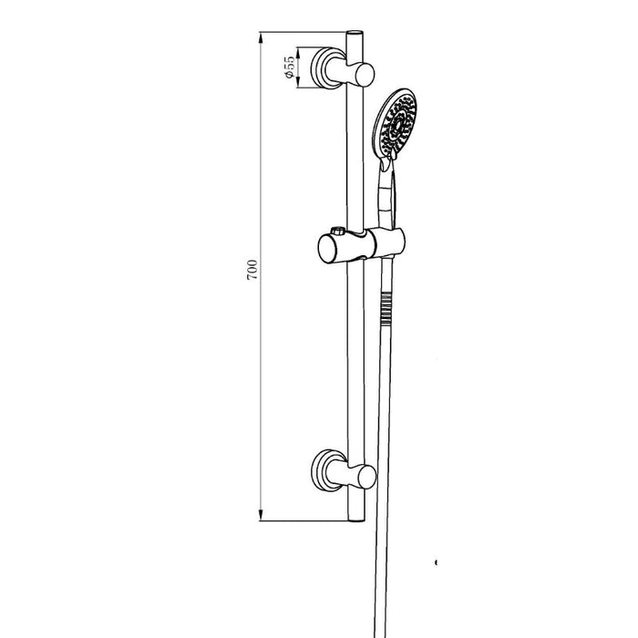 Tailored Retro Fit Riser 3 Function Shower Kit - Chrome