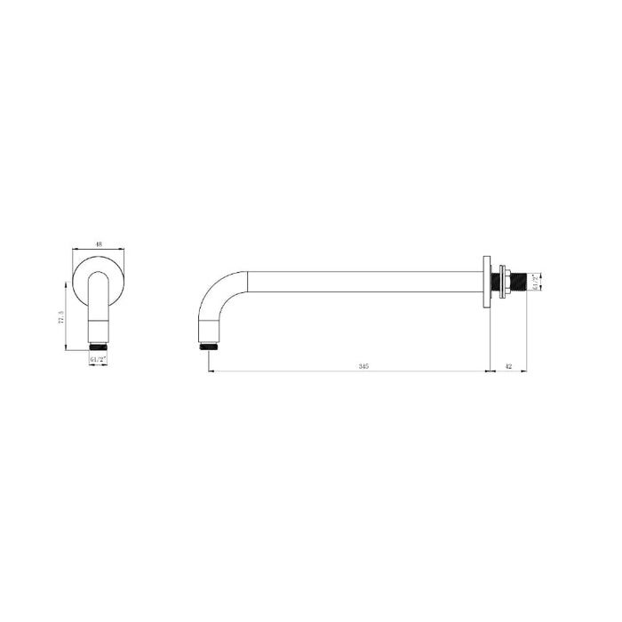 Tailored Round Wall Outlet Shower Arm