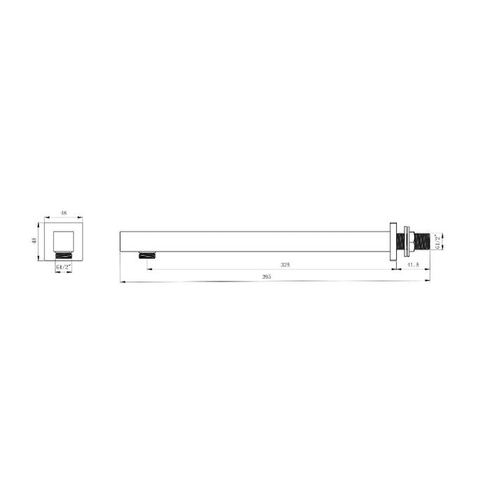 Tailored Square Wall Outlet Shower Arm