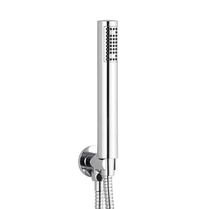 Tailored Round Shower Elbow Wall Outlet with Shower Handset and Hose - Chrome
