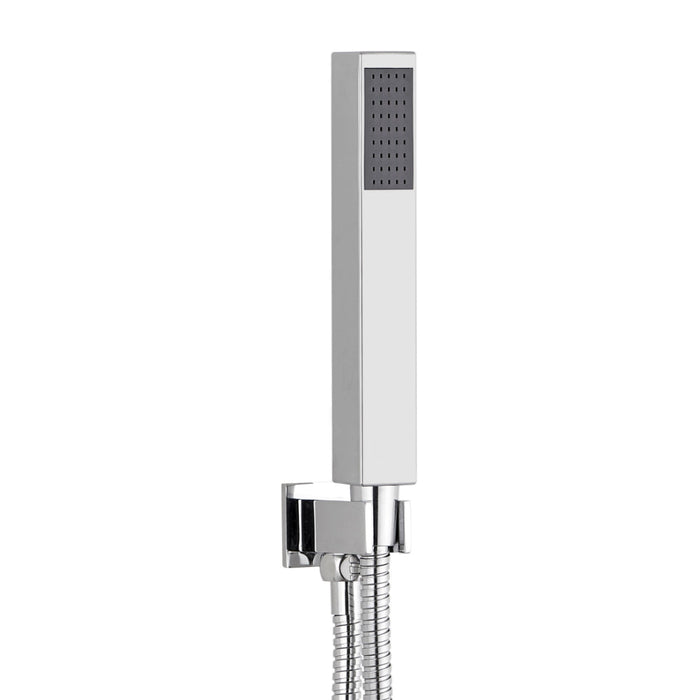 Tailored Square Shower Elbow Wall Outlet with Shower Handset and Hose - Chrome