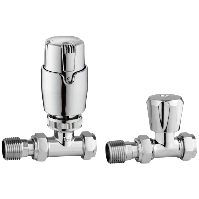 Tailored Thermostatic Controlled Straight Radiator Valves Pair