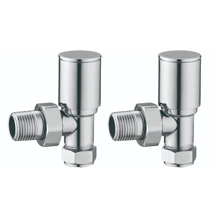 Tailored Modern Round Angled Radiator Valves Pair